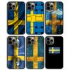 Чехол для телефона со шведским флагом, задняя крышка для iPhone 17 Air 16 15 14 13 11 12 Pro Max Plus, корпус Coque