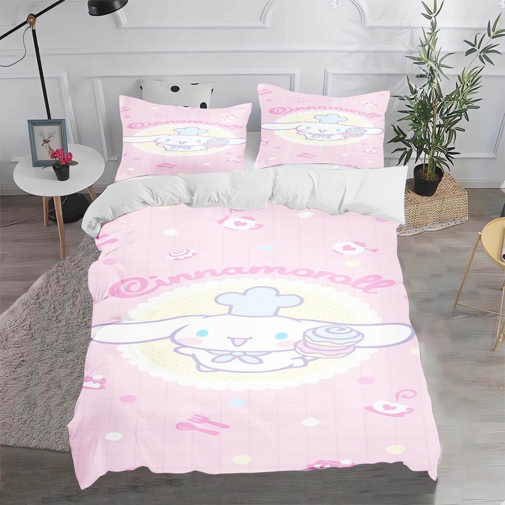 Cinnamoroll MINISO Sanrio Спальня Детский Комплект Постельного Белья Пододеяльник Комфорт Queen С Наволочкой Рождественские Подарки Дом