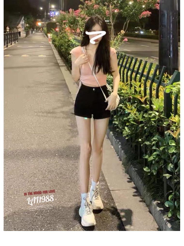 Джинсовые шорты с высокой талией Leg Queen - Женские утягивающие шорты-бермуды А-силуэта для весенне-летнего сезона 2022