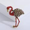 Брошь с фламинго, полная бриллиантов, сплав, корсаж с животными, сверкающие аксессуары для одежды, модная брошь, булавка для женщин
