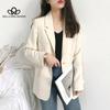 New Spring Autumn Solid Color Simple Blazer Coat Female Korean Style Casual Loose Spring Autumn Blazer