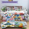 3Pcs Simpsons Characters Action Bedding Set Quilt Cover Pillowcase Home Christmas Xmas Halloween Gift 1 Duvet Cover 2 Pillowcase S921710
