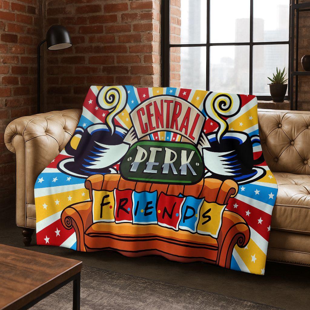 Классическое одеяло из фланели Central Perk из сериала Друзья, Уютное мягкое плед-покрывало для дома, спальни, кровати, дивана, пикника, офиса, Подарок, Ребенок