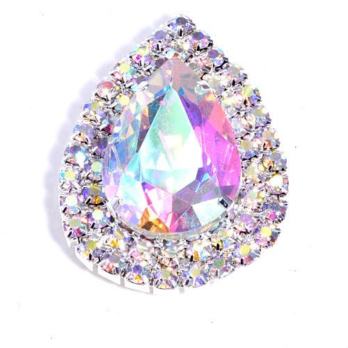 Золотая основа с серебряным основанием, стеклянная капля воды, овальный конский глаз, корсаж, брошь, пряжка, аксессуары для одежды своими руками