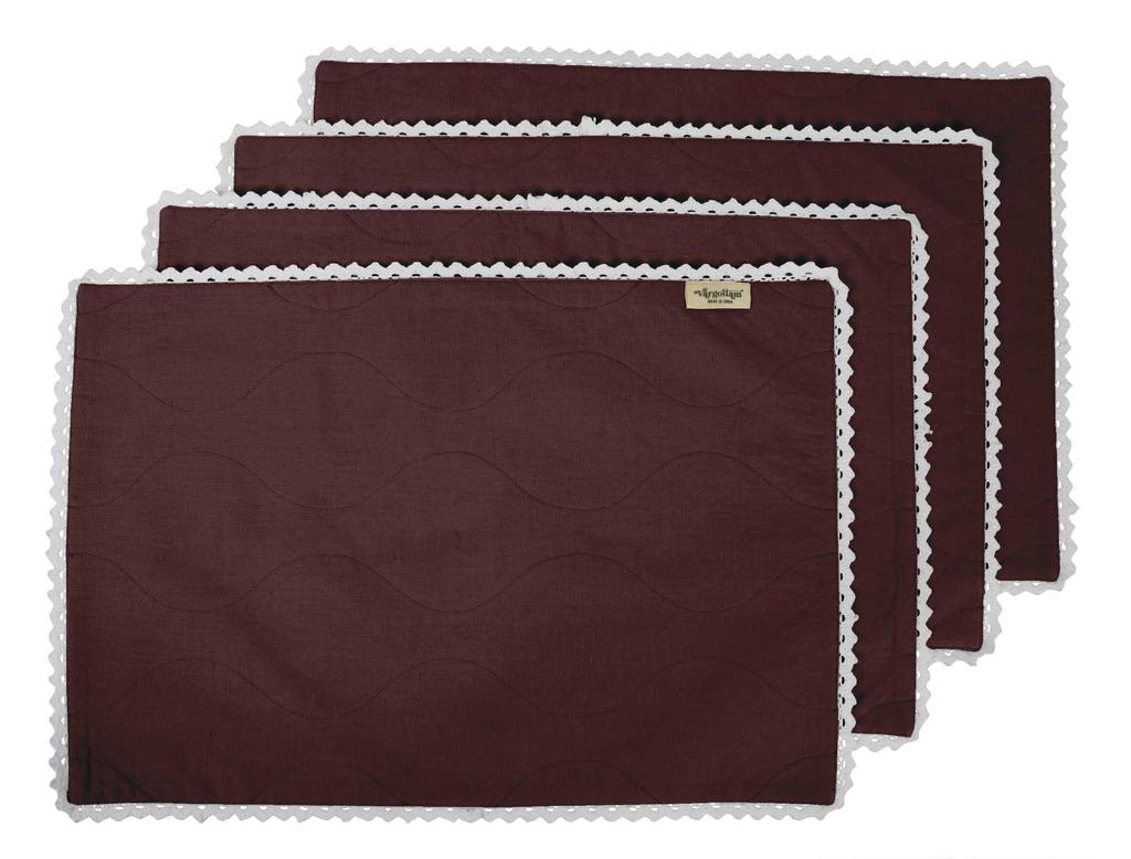 Vargottam Черный домашний декор хлопок гибкая двусторонняя ткань белые кружевные салфетки столовые коврики-набор из