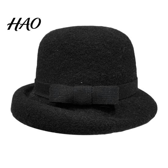 High End Retro Style Hat Classic Felt Cloche for Women, Fall Winter Soft Fedora Bucket Hat, Trendy Feminine Vintage Short Brim Bowler Cap with