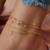 Retro Exaggerated Love Star Moon Anklet Multi-layer Cross Anklet Fashion Trend Girl Multi-layer Anklet Temperament Bracelet
