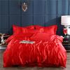 Summer Smooth Satin Duvet Cover Include Duvet Cover Flat Sheet and Pillowcases Smooth Bedding Set Silky Luxury Bedcloth Sets