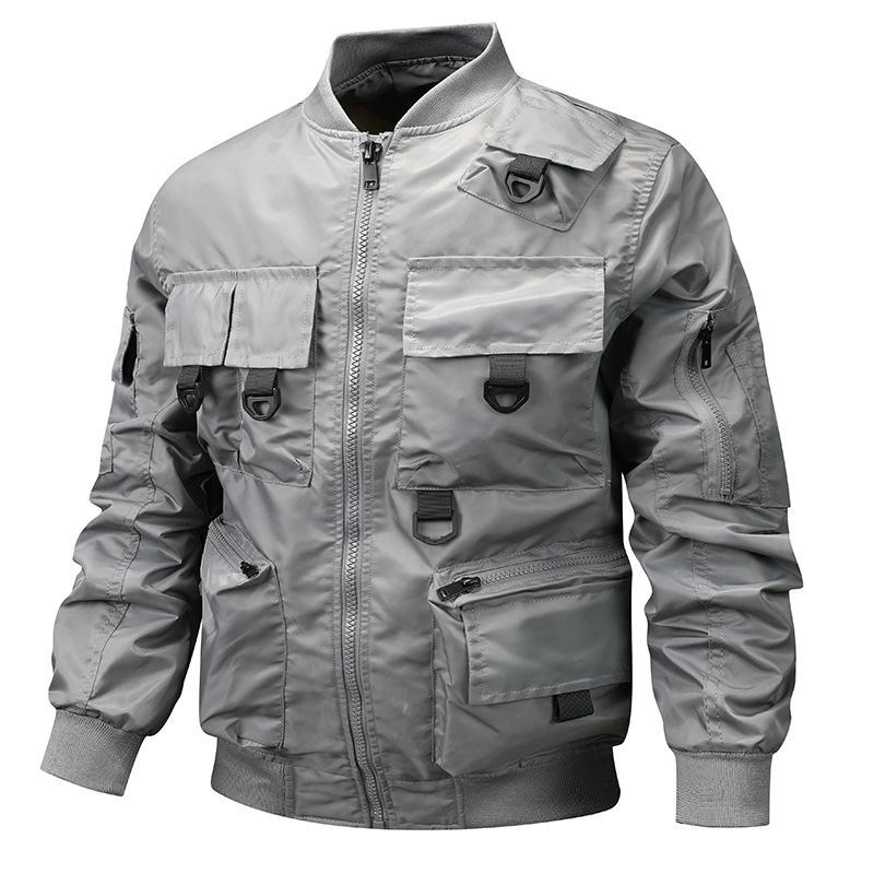 Pilot Jacket Men's American Tooling Military Baseball Uniform Multi-pocket Jacket Functional Jacket Combat