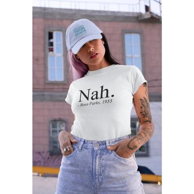 Неа. Футболка Rosa Parks 1955 Harajuku Print T-Shirt Crew Neck Short Sleeve T-Shirt, Casual Every Day Tops, Women's Clothing