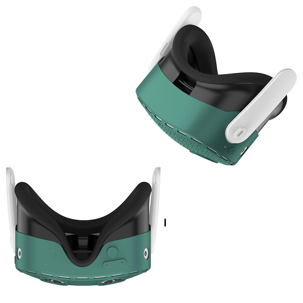Силиконовый чехол-хостер Shell Drop-Proof Cover для Meta Quest 3S Аксессуары (зеленый)