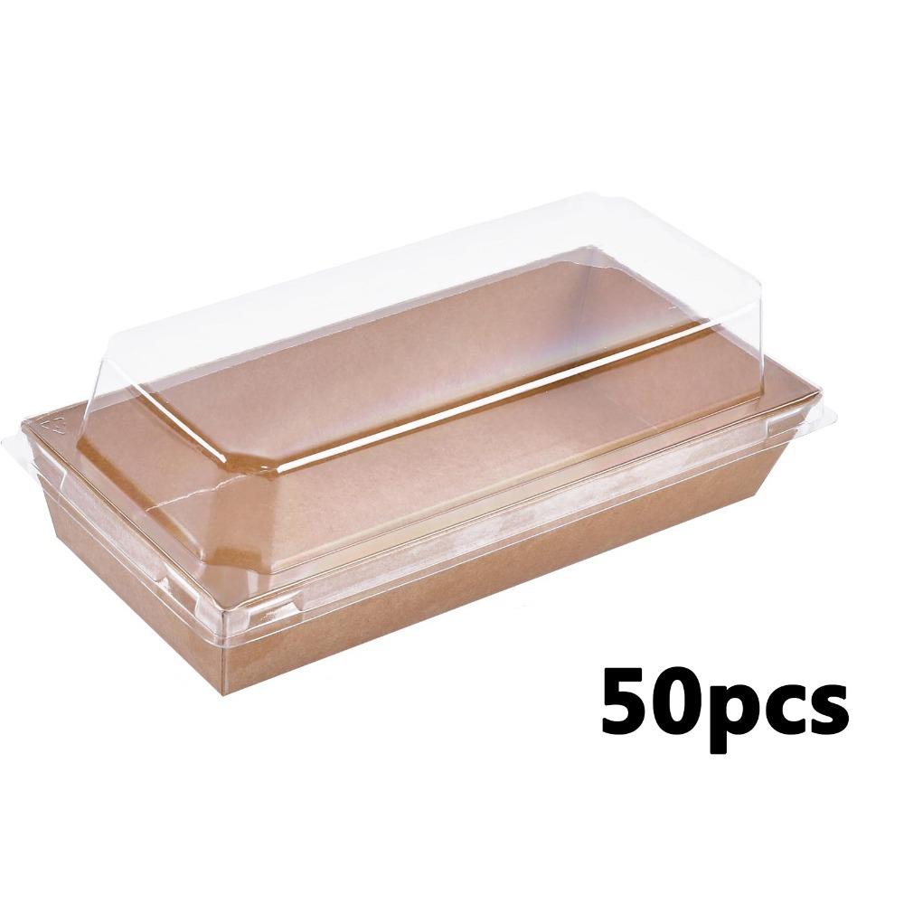 50 шт. подарочных коробок с прозрачными крышками, прямоугольные одноразовые коробки для угощений, подарочная упаковочная коробка на Новый год, День святого Валентина, Рамадан, Пасху, свадьбы, вечеринки
