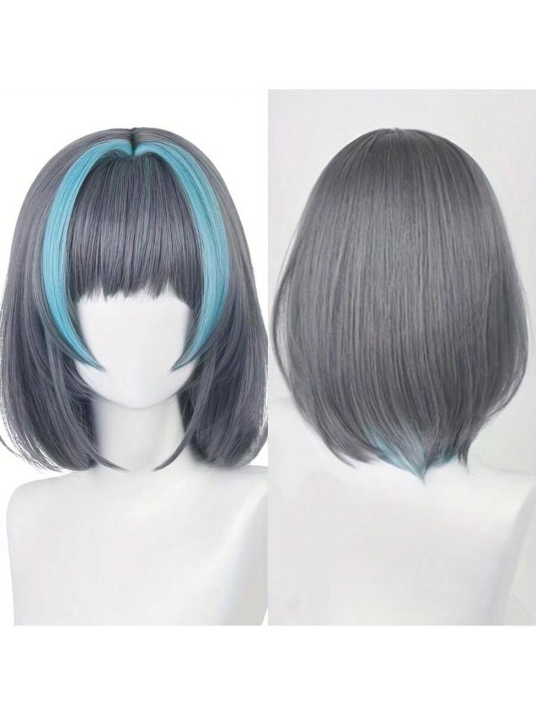 Парик Cheshire Blue Route COS темно-серый, окрашивание синтетических волос, устойчивых к высоким температурам, подходит для костюмов, реквизита, игр, костюмов, фотографии