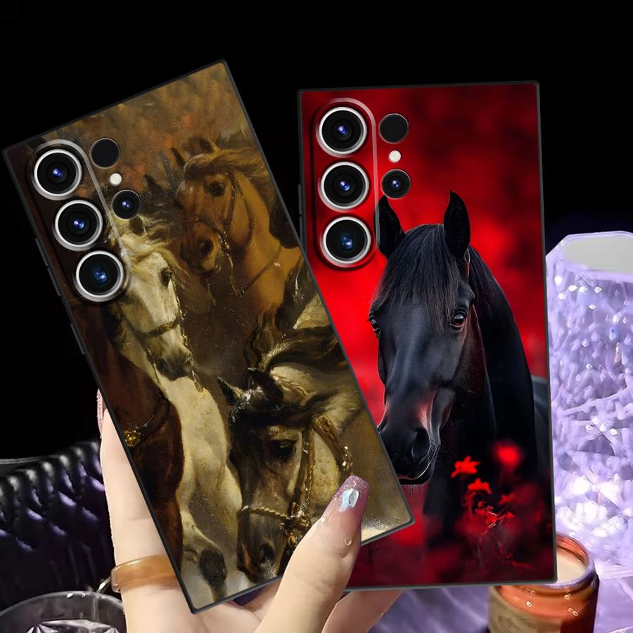 Чехол для телефона Funda для Samsung Galaxy S26 S23 S24 Plus S21 FE S25 Ultra Note 20 Ultra 8 9 10 S20 S10 S9 Крутая Лошадь