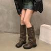 Retro Style Knee High Boots Women Fashion Ladies Slip On Knight Long Boots Autumn Winter Women'S Footwear