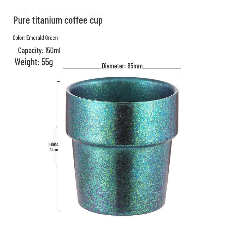 Folding Double-Layer Titanium Cup: Insulated and Portable for Coffee, Tea, or Wine