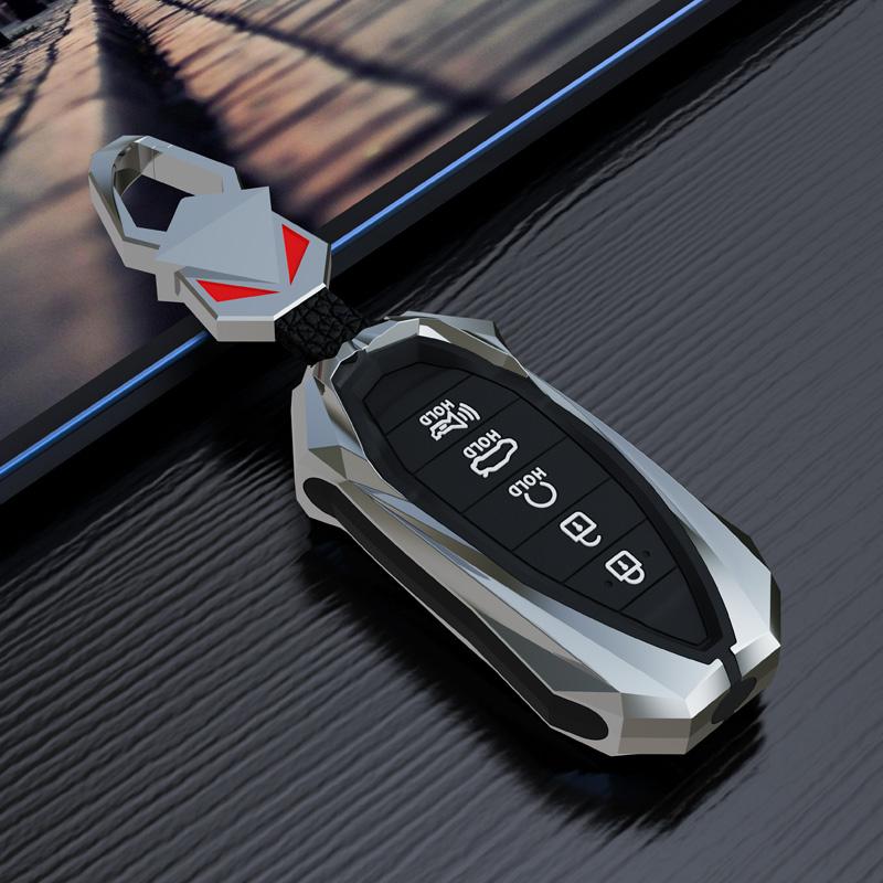 Для Hyundai Palisade Limited Palisade Sel Elantra Sel Elantra Santa Fe Veloster 5 Кнопок Алюминиевый Чехол-Крышка для Автомобильного Ключа