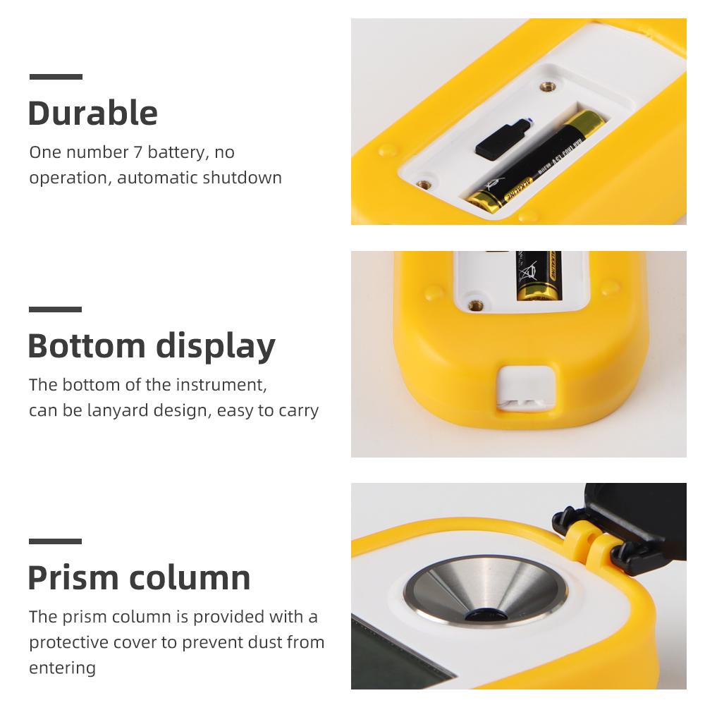 LCD Digital Refractometer 0-18% Sodium Hypochlorite Refractometer Portable Handheld NaCIO Concentration Tester ATC Refractometer