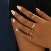 Simple Ring New Hollow Love Ring European and American Style Geometric Wave-shaped 9-piece Ring