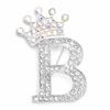 Crown 26 Initial Letters A To Z   Brooch Pins Women