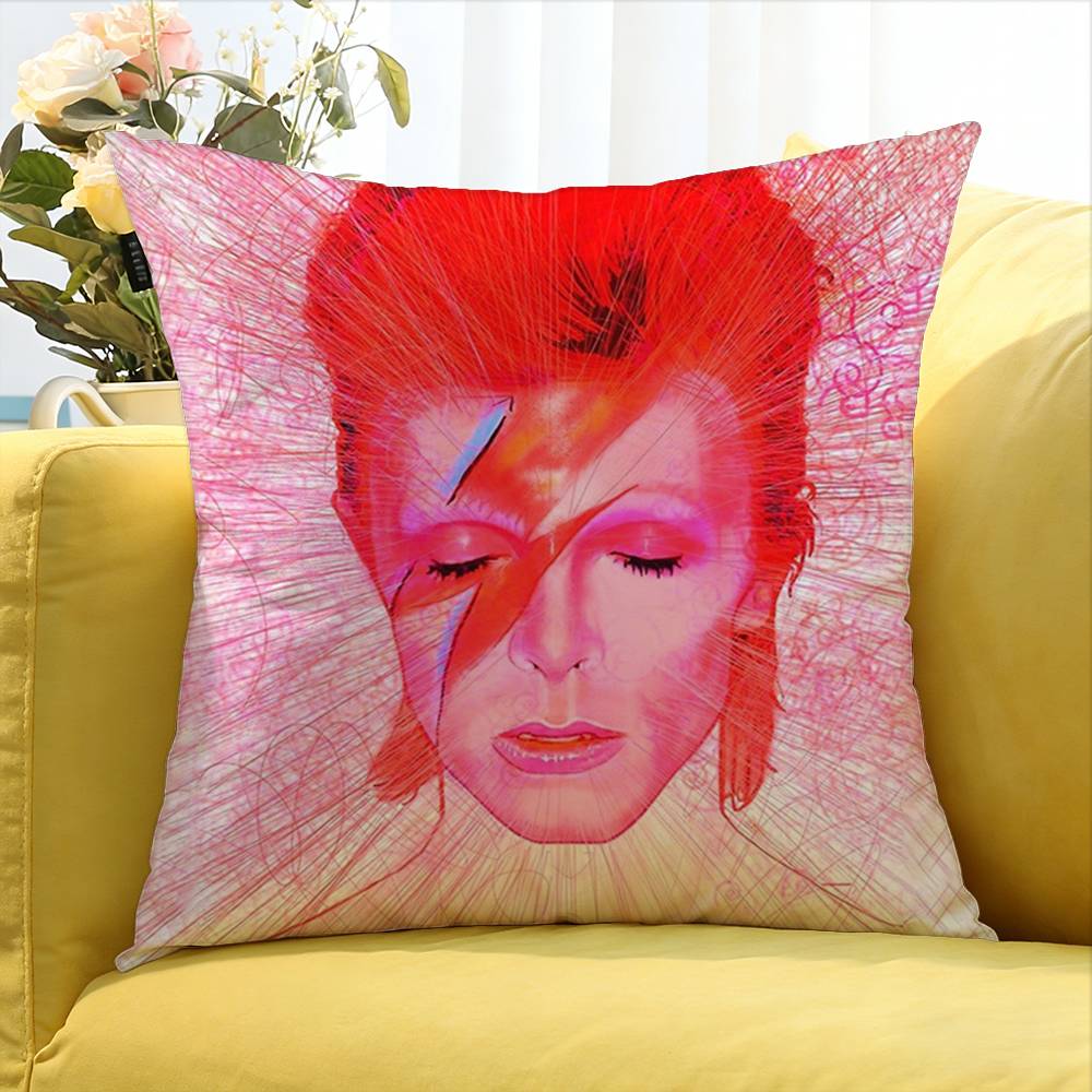 For DDavidS BBowieS World Various Sizes Square Pillow Case For Car Home Bedchamber Decor