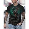 Fashion 3D Snake Printed T Shirt For Men Funny Animal Pattern Oversized T-shirt Summer Hip Hop Trend Clothing Casual O-neck Tops