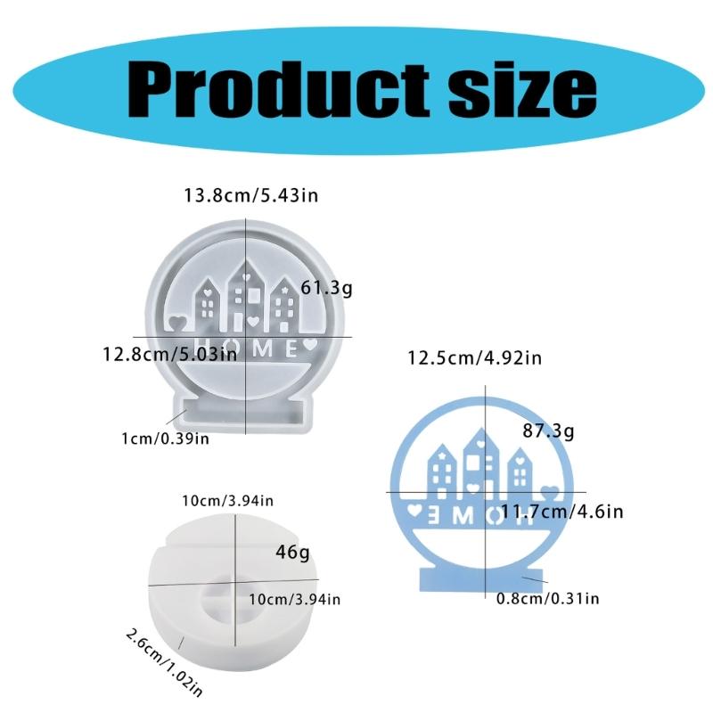 Home House Candle Holder Molds Love House Castings Moulds Candlestick Silicone Molds Plasters Molds for Home Decoration