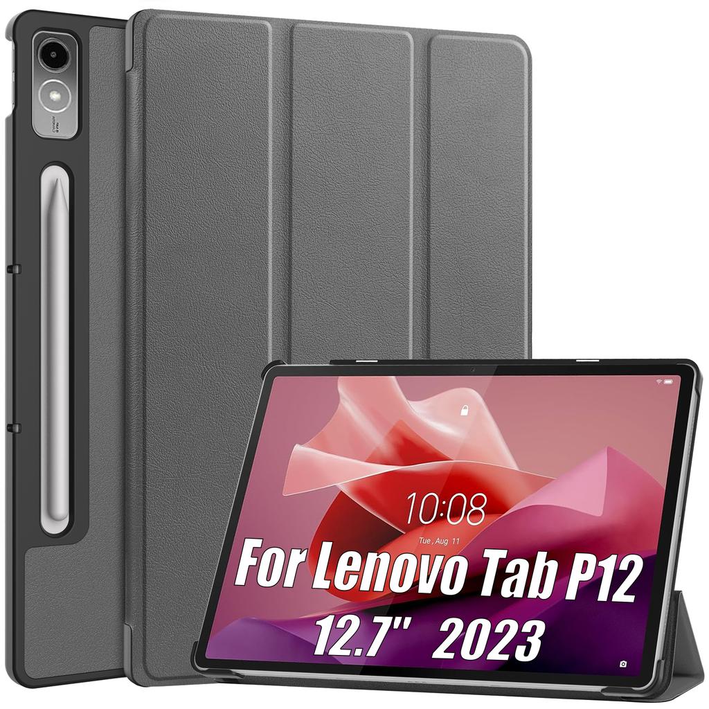 Кожаный флип-чехол для Lenovo Tab P12 12,7 дюймов 2023, легкий тонкий тонкий трехстворчатый чехол-подставка для планшета с подставкой для Xiaoxin Pad Pro 12,7 TB371FC