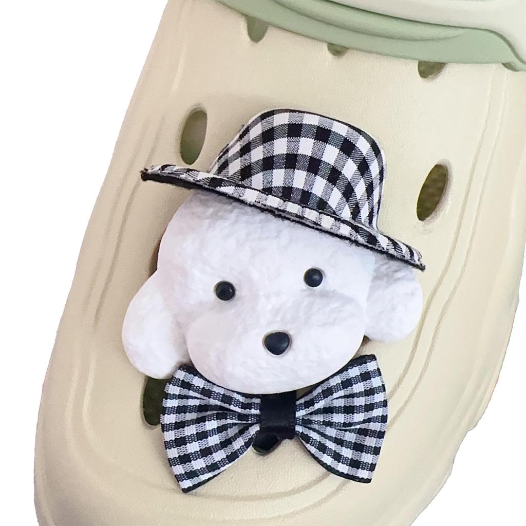 Новая брошь "Джентльменская собака": Шляпа, Бишон, Цветок, Орнаменты для Кроксов и Пряжки для Обуви