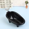 1Set Black Dollhouse Mini Furniture Bathtub Model Toy Simulation Bathroom Accessories Kids Pretend Doll House Decoraton Toy