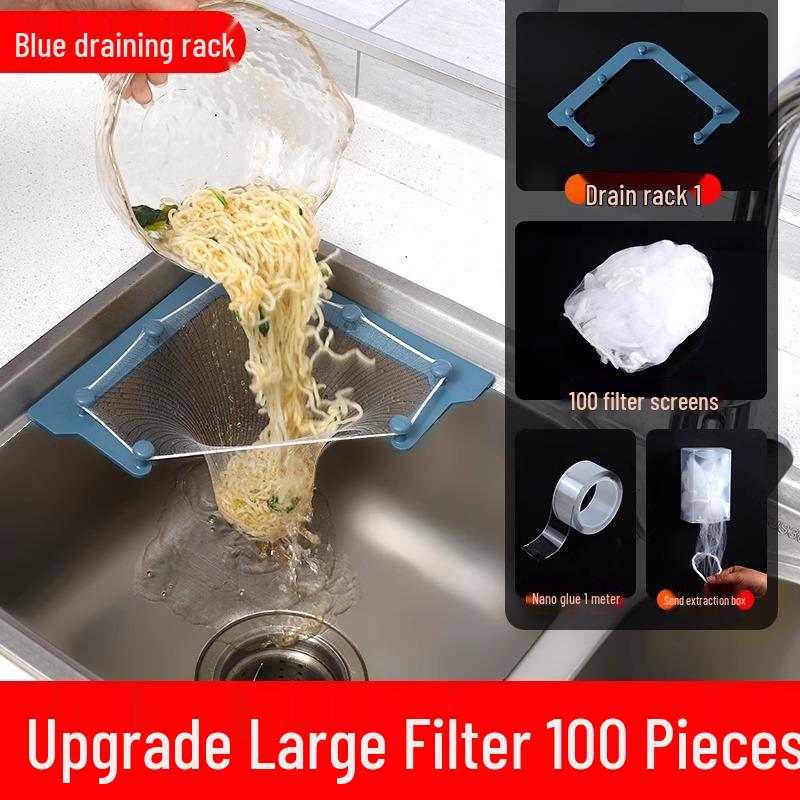 Одноразовая треугольная сетка-фильтр для раковины для кухни и мытья посуды