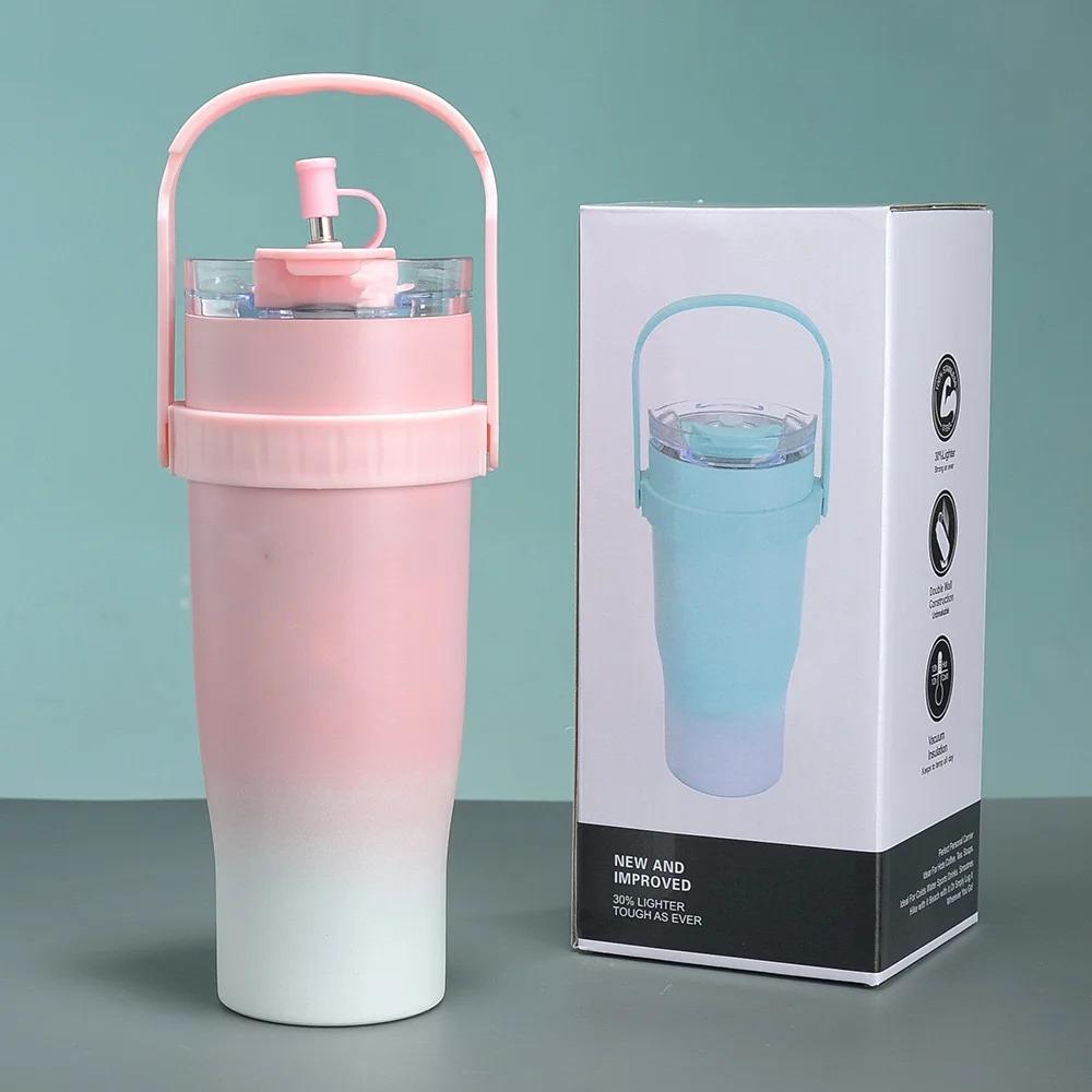 316 Stainless Steel Insulated Water Bottle With Straw Office Double Drink Cup  Outdoor Activities