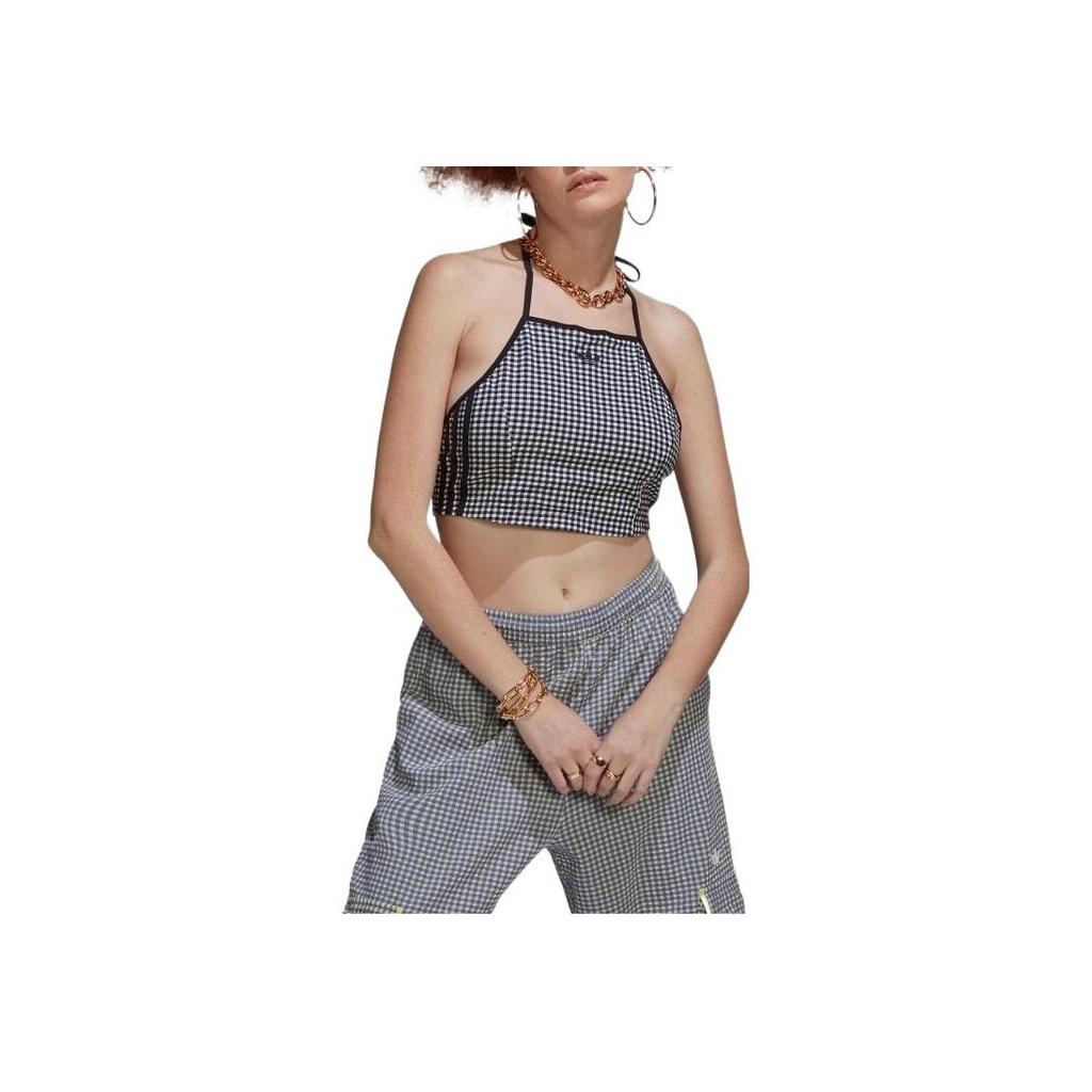 Adidas Оригинальный логотип Spice Girls, вышитый, на шнуровке, клетчатый ками, женские топы, черный HB9429