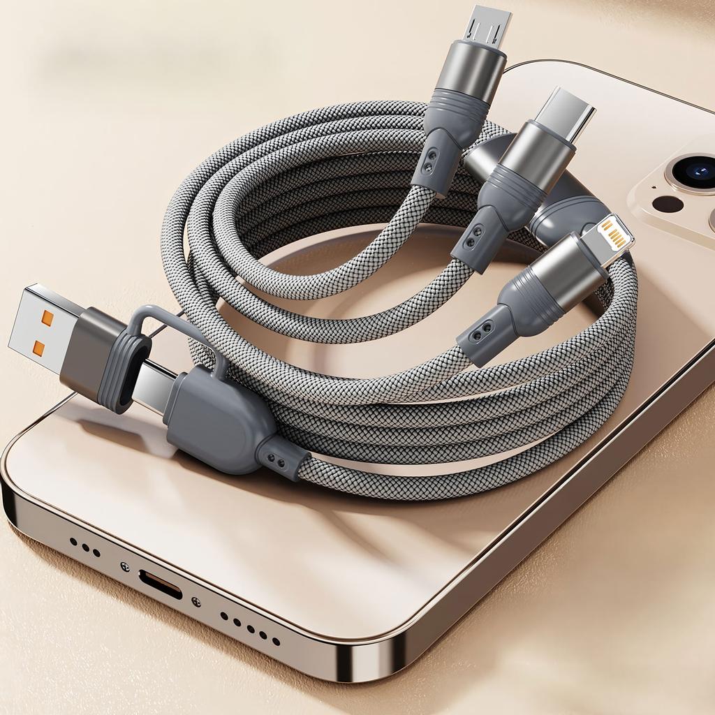 Зарядный кабель 1,2 м 3 в 1 USB Type C Многопортовый Micro кабель Для iPhone 15 14 13 12 Samsung Galaxy Xiaomi Redmi