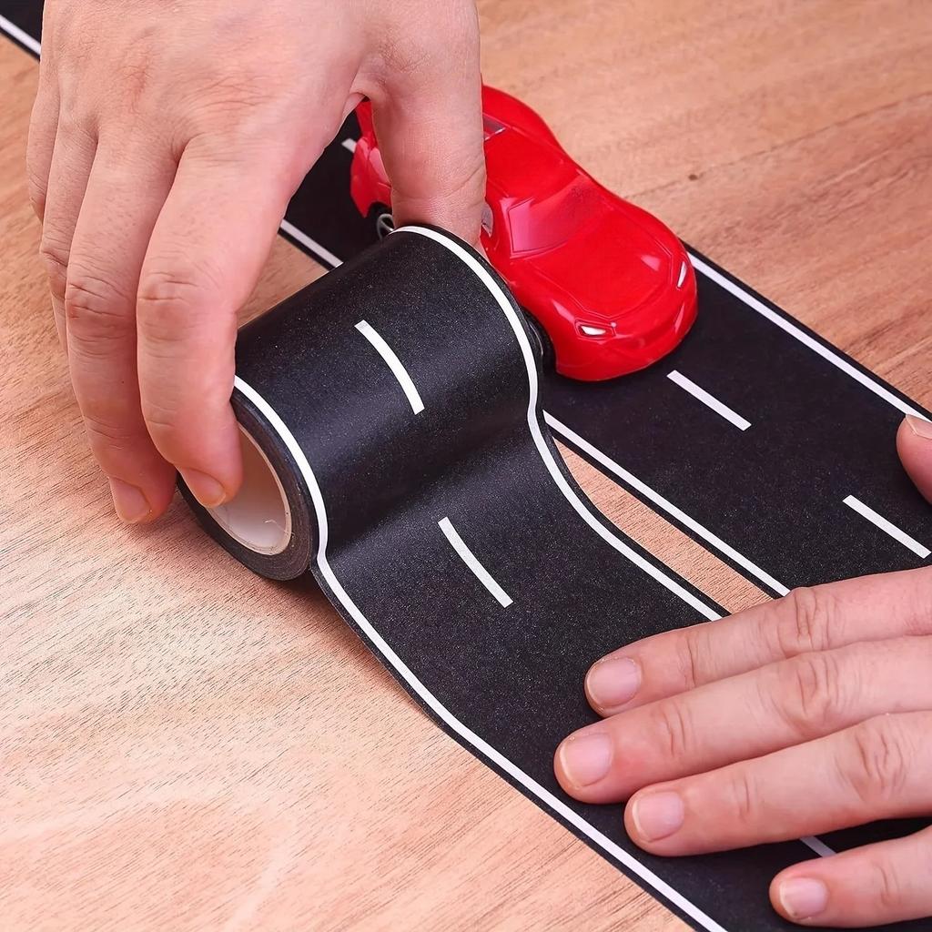 Многоразовые Дорожные Наклейки Мультяшные DIY Трасса Дорожная Лента для Детей Черные Дорожные Наклейки Декорация Вечеринка Гонки Игровой Коврик Напольная Лента