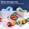 10Pcs Bone Spitting Plate with Stand Plastic Snack Tray for Candy