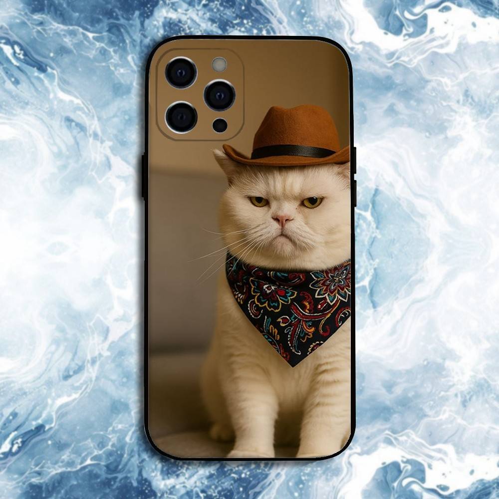 Смешные мемы с домашними кошками Чехол для телефона Для iPhone 17, 16, 15, 14, 13, 12, 11 Plus, Pro Max, Мягкий силиконовый черный чехол