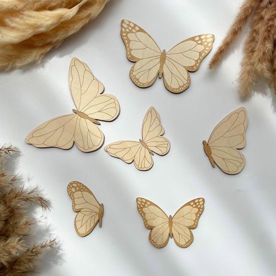 Wooden Butterfly Wall Decoration Farmhouse Rustic 3D Butterfly Wall Art Sculpture Home Living Room Kids Bedroom Wall Decorative Sign