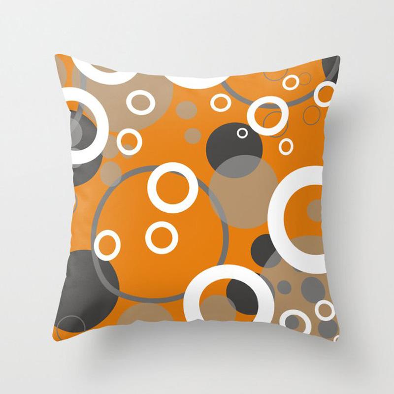 Оранжевый геометрический узор, декоративная наволочка, наволочка для домашнего декора, диванная наволочка