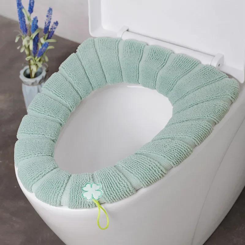 1Pc Bathroom Toilet Seat Cover Soft Warmer Washable Mat Cover Pad Cushion Seat Case Toilet Lid Cover Accessories Bath Home