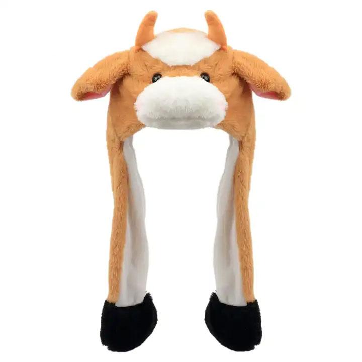 Модная движущаяся шапка с кроличьими ушками, плюшевая милая милая кепка, аниме, кепка с изображением лося, кролика и единорога, милая шапка с изображением животных, свинья, собака, хомяк, шляпа для косплея