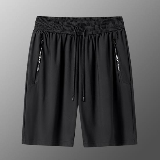 Мужские шорты с эластичным поясом, средней посадкой, дышащие шорты с карманами, быстросохнущие, тонкие шорты для отдыха из ледяного шелка