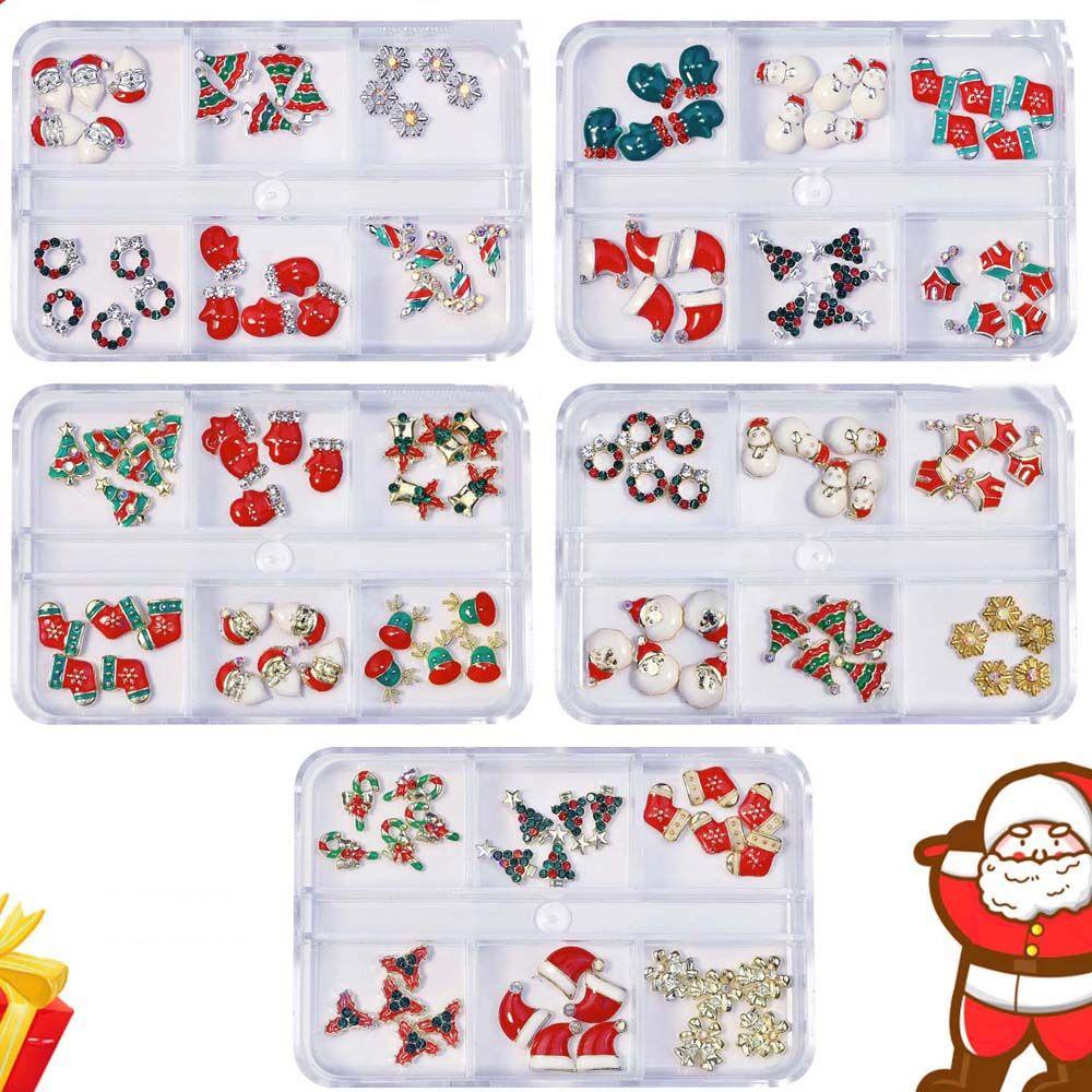 Claus Manicure Accessories Christmas Nail Charms Christmas Nail Decorations Party Nail Rhinestones
