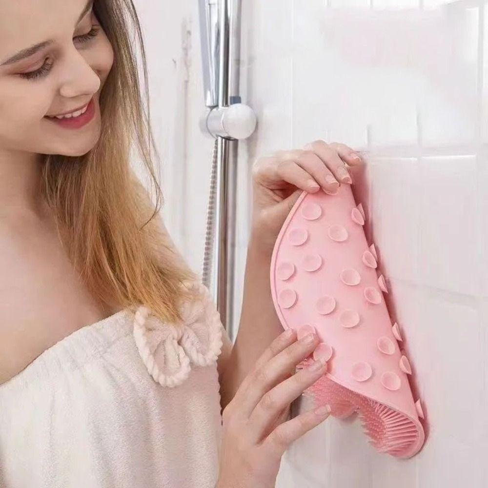 Suction Cup Back Scrubbing Pads Silicone Body Cleaning Tool Lazy Foot Pads Household