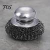 Stainless Steel Cleaning Brush Scrubber, with Ergonomic Handle, Heavy Duty Portable Dishwashing Anti-loosening Scrubber Brush, for Pots Pans