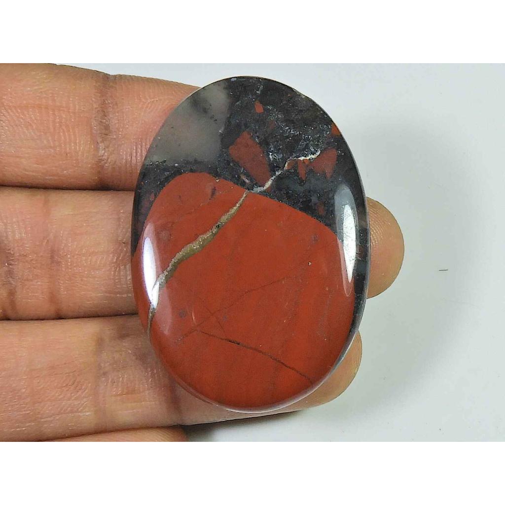Natural Bloodstone Palm Crytsal 53Cts. Oval Cabochon Loose Gemstone 29X41MM SK-2651