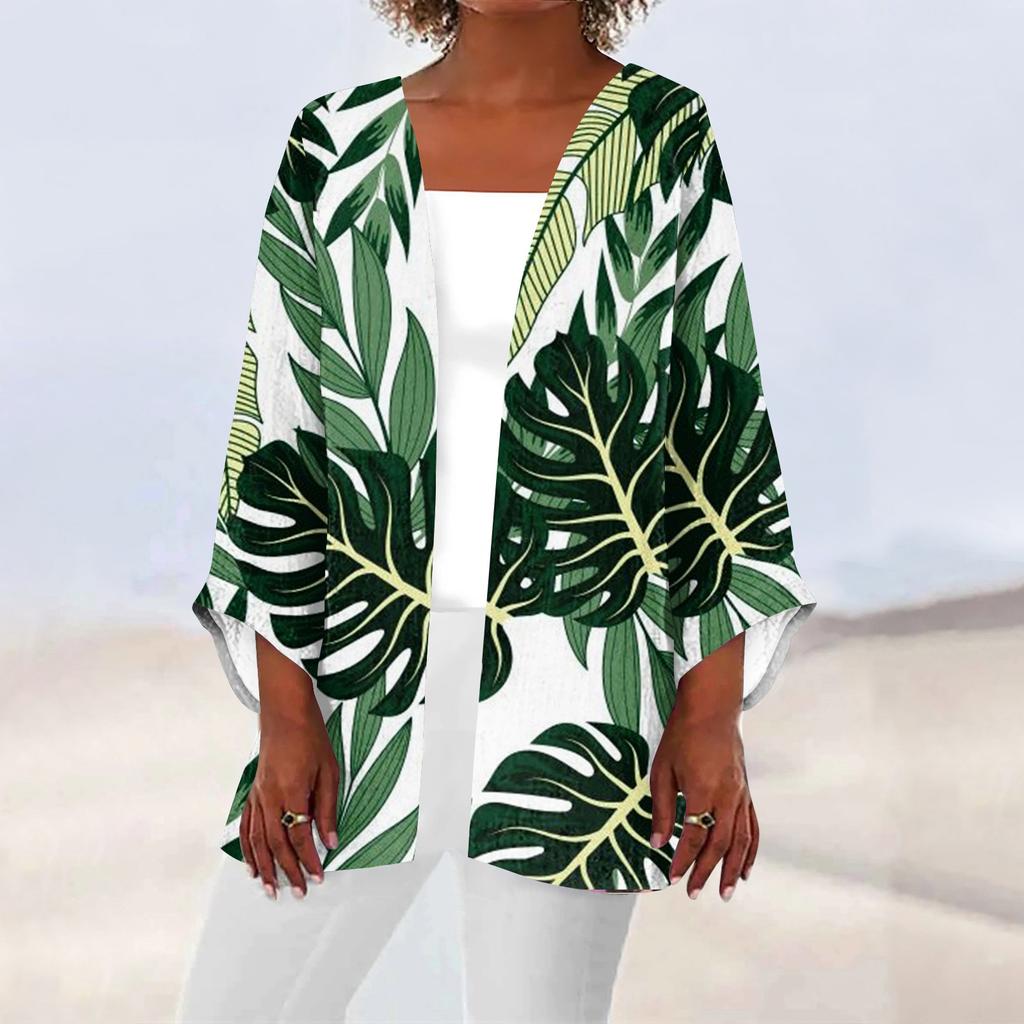 Women's Casual Fashion Printed Lightweight Mid-length Jacket Cardigan