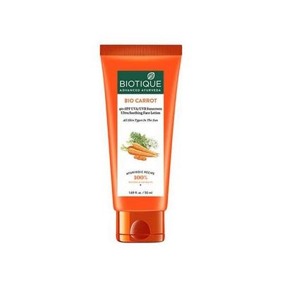 Солнцезащитный лосьон с Морковью 40+ SPF (50 мл), Bio Carrot 40+ SPF UVA/UVB Sunscreen Ultra Soothing Face Lotion,
