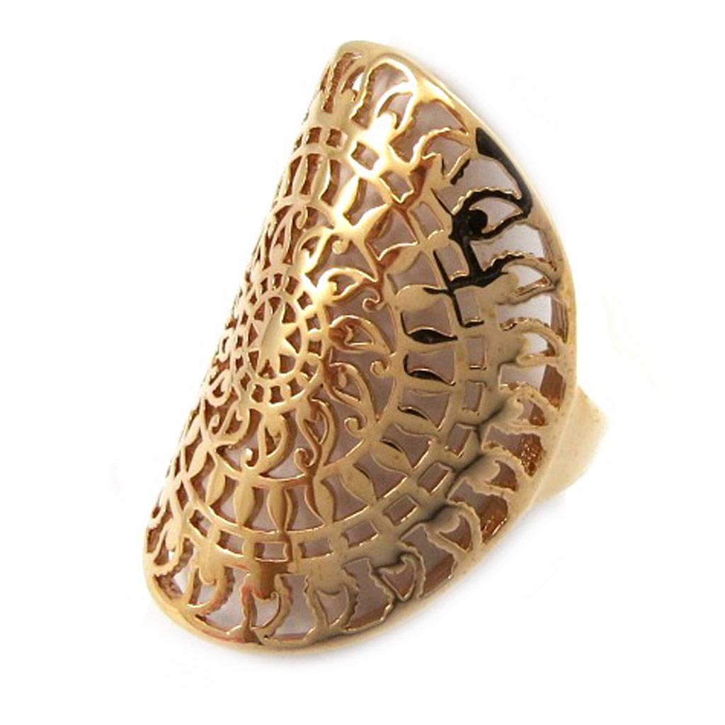 Позолоченное кольцо "Кармен" розовое золото (gold Pink) - 25х29 мм
