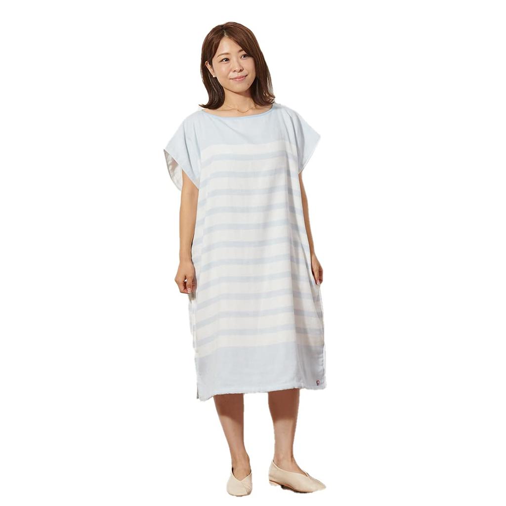 Hartwell Imabari Towel Bath Dress, Blue Stripe